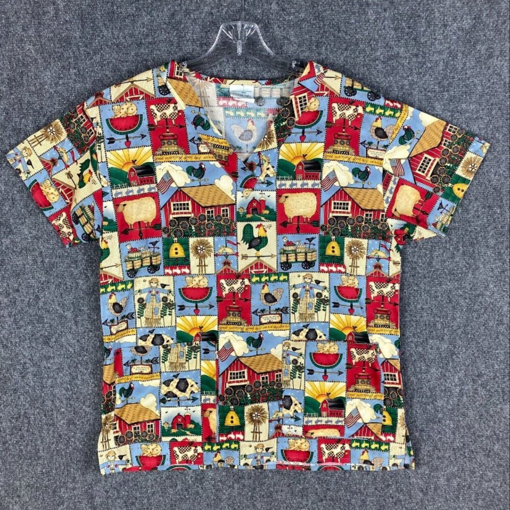 Knot Me Scrubs Top Men's Small 100% Cotton Workwear Adults‎